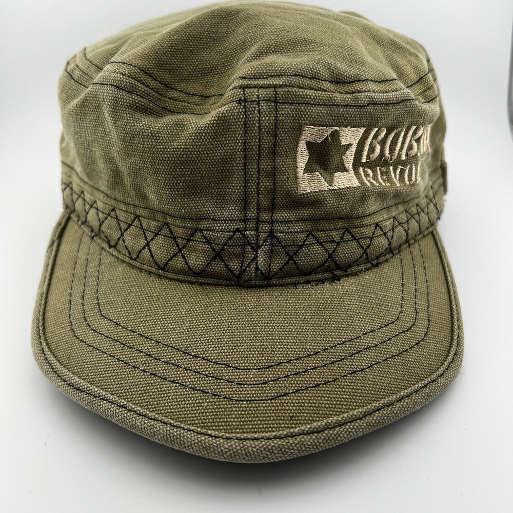 Bob Marley Revolutionary Army Hat Olive Green Canvas Military Cadet Cap